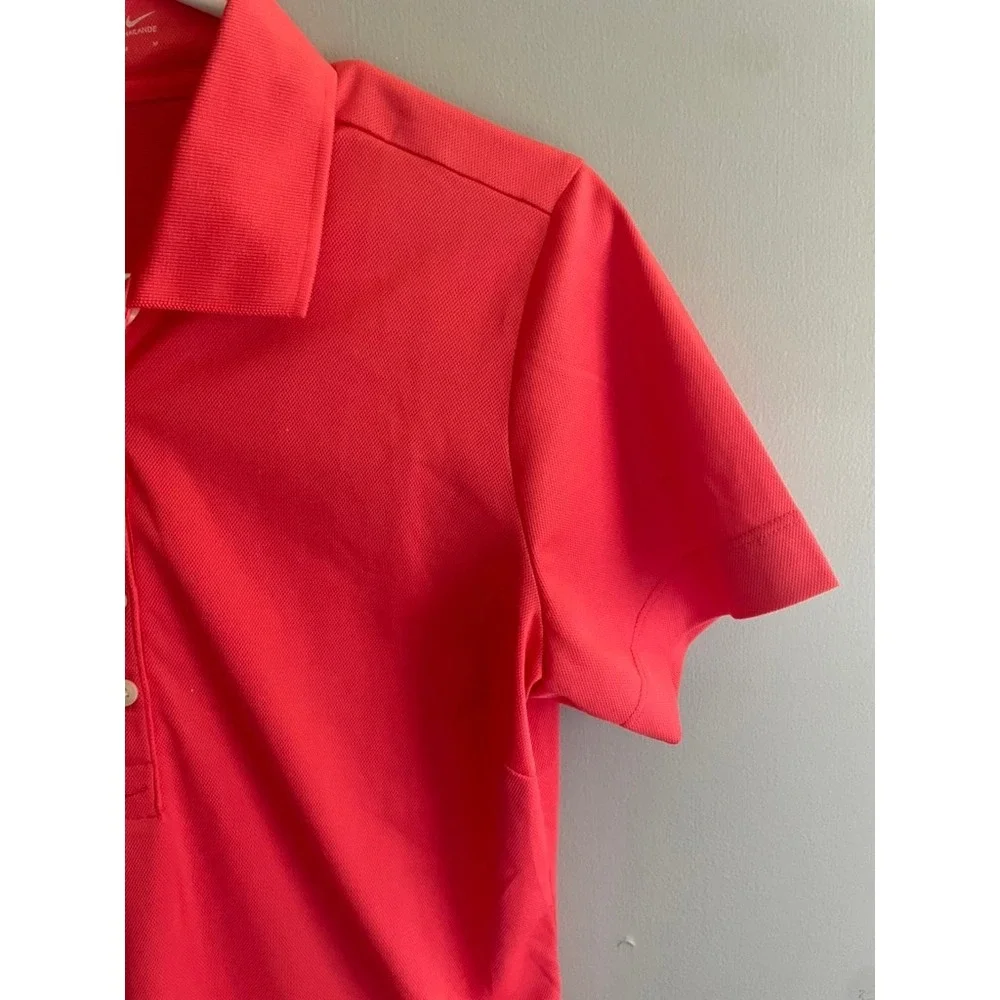 Nike Golf Dri-FIT Polo Shirt Women's Medium Pink Coral Athletic Golf Performance